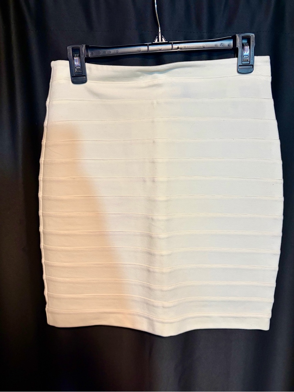 Express White Ribbed Pencil Skirt